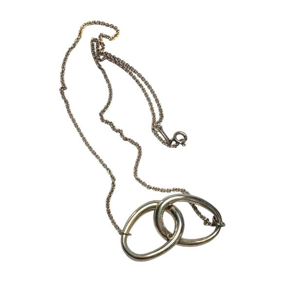 Tiffany and Co Elsa Peretti Large Double Loop Pendant Necklace 14" - Picture 9 of 15